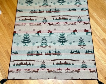 Rare Pendleton Blanket, 2 sided, Winter Scene, Wool, Ralph Lauren, Pendleton Blanket, Collectible Pendleton, Wall Hanging, Pendleton