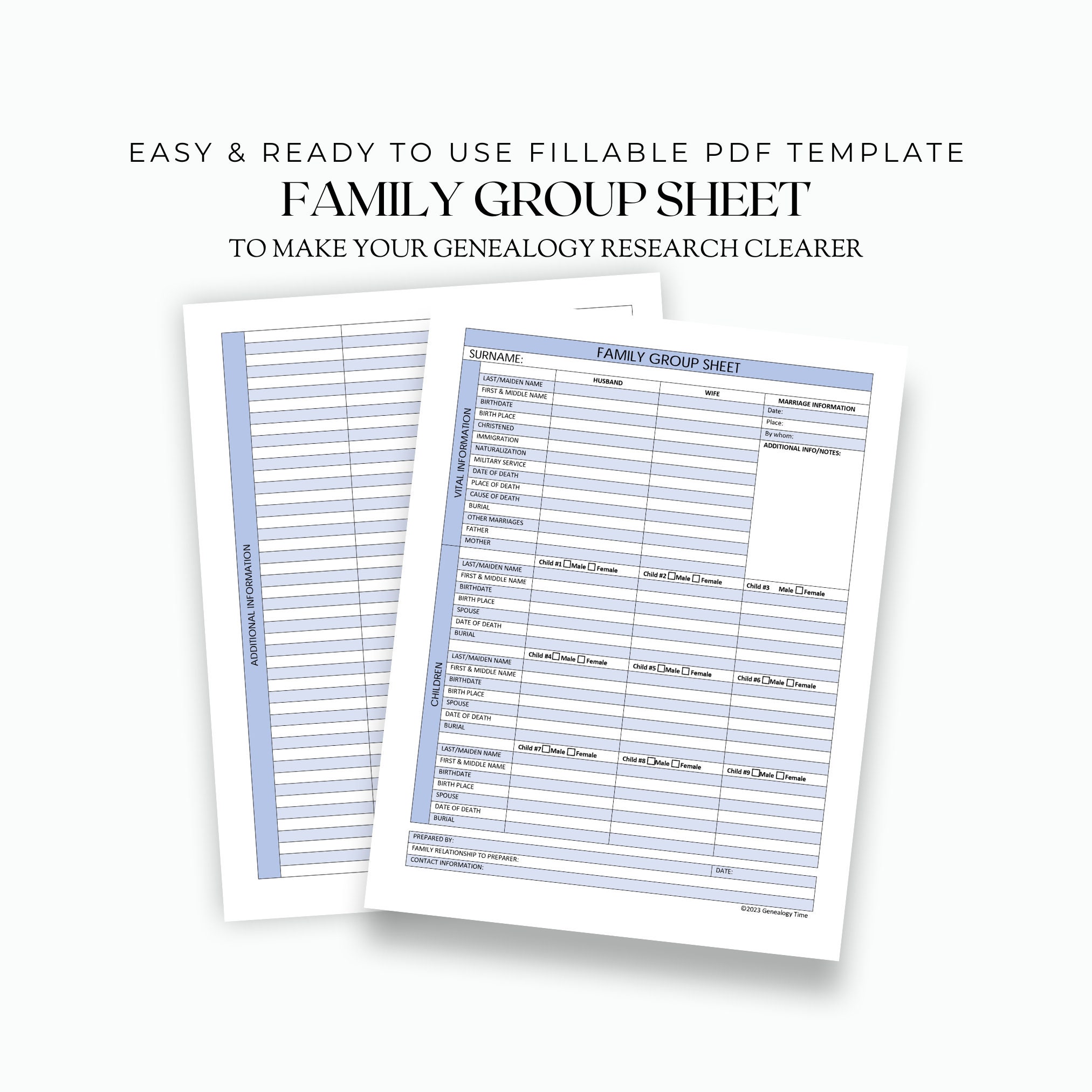 Helpful Fillable Family Group Sheet U.S. Lettersized Printable to Make