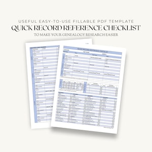 Useful Genealogy Checklist Fillable US Letter-Sized Printable to Make Your Family History Research Easier