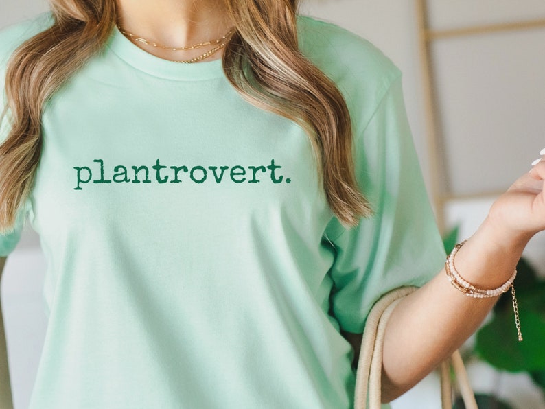 Heather mint colored plantrovert plant lover tee