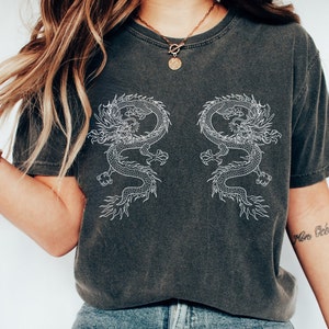 T-shirt Nouvel an chinois Année du dragon Nouvel an lunaire 2024 T-shirt Nouvel an dragon chinois zodiaque chinois Streetwear chinois Dragon barbu FourthWing
