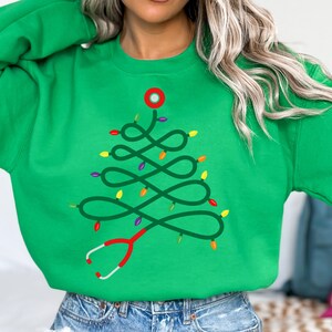 Nurse Christmas Sweatshirt School Nurse Christmas Shirt OB Nurse Shirt Stethoscope Christmas Labor and Delivery Nurse Shirt Christmas Nurse
