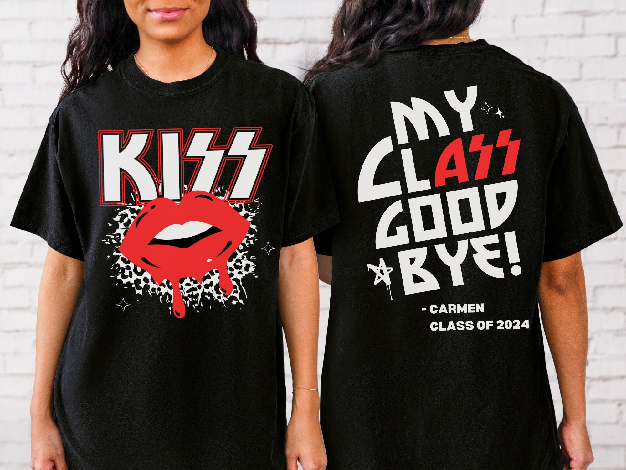 Class of 2024 Senior Shirt Kiss My Class Goodbye Class Gradutation End of School Shirt Custom Graduation Squad Senior 2024 Shirt VSCO Shirt