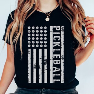 Pickleball Shirt American Flag Shirt Pickelball Player Pickleball Clothing Pickleball Apparel Pickleball Lover Tee Shirt for Sport