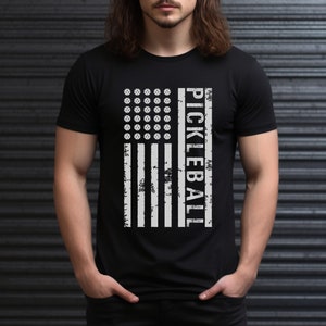 American Flag Pickleball T Shirt, Pickleball Gift, Pickleball Shirt, Pickleball Fan Unisex Shirt, Pickleball Lover, Sports Graphic Tee