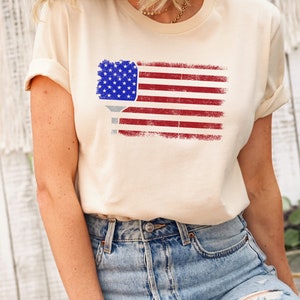 Pickleball American Flag Shirt Pickleball Apparel Pickleball Clothing Pickleball Lover Pickleball T Shirt Patriotic Player Pickleball Queen