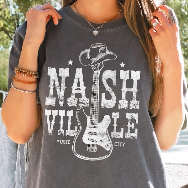 Nashville Shirt Comfort Colors Shirt Vintage Nashville Shirt Oversized Country Music Tee Western TShirt Dress Cowgirl TShirt Country Concert