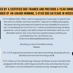 Ultimate Dog Training Life Planner Printable Dog Training Planner Worksheets for Dog Trainers and Dog Owners image 8