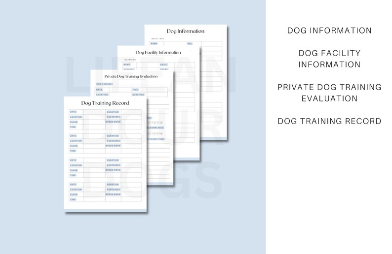 Ultimate Dog Training Life Planner Printable Dog Training Planner Worksheets for Dog Trainers and Dog Owners image 2