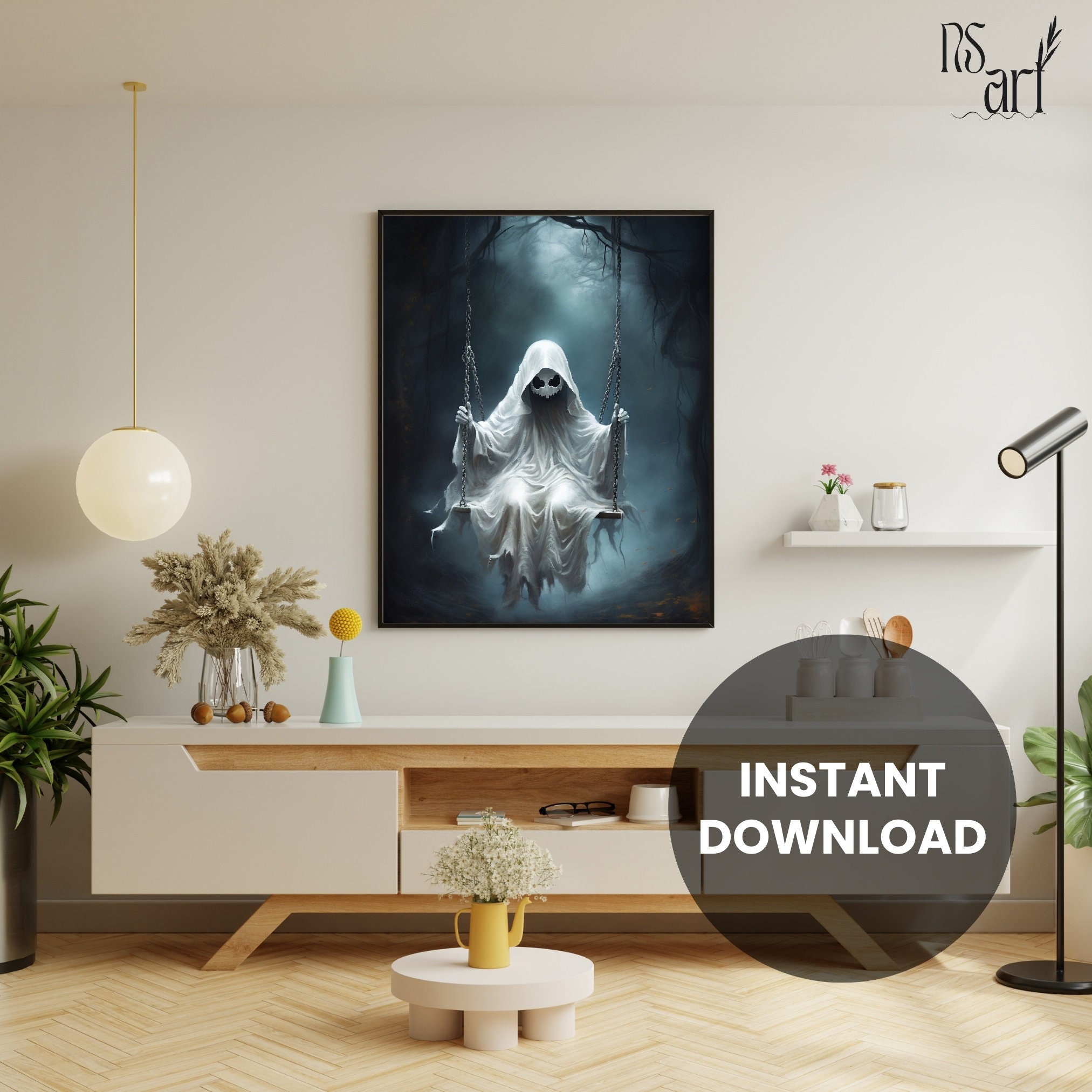 Printable Ghosts Art Print Digital Halloween Art Print - Etsy