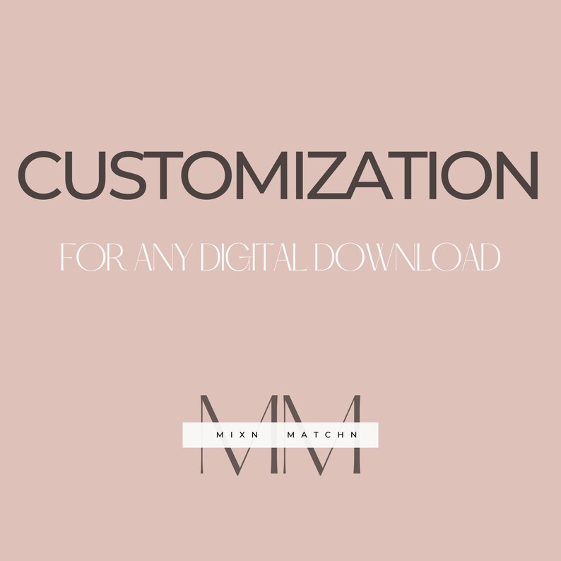 Customization for Any Digital Download Add-on - Etsy