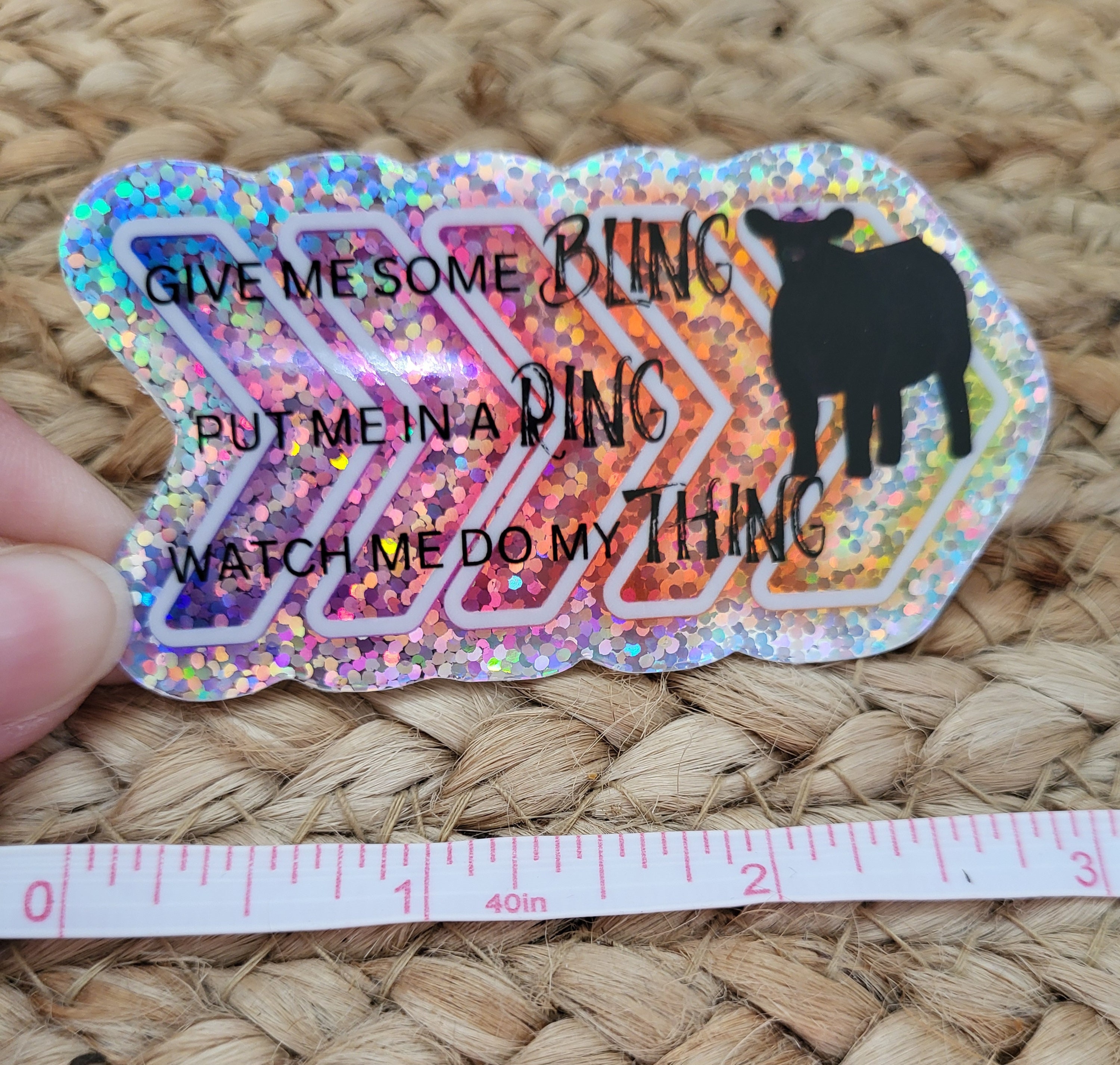 Show Cow Sticker, Glitter Sticker, Colorful, Unique Sticker, Popular ...