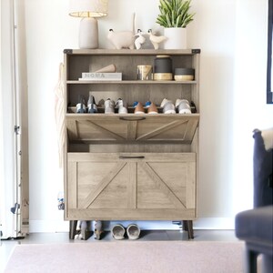 Shoe Storage Cabinet Shoe Storage Organizer Shoe Storage Cabinet Flip Drawers Hallway Storage Rack Grey