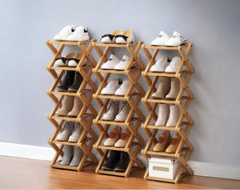 Shoe Rack Storage, Bamboo Shoe Rack, Entryway Shoe Storage Organizer, Multi Tier Shoe Shelfs