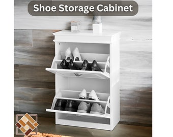 Shoe Storage Cabinet Entryway Shoe Organizer Cabinet Bedroom Shoes Cabinet 8 Pair Shoe Storage