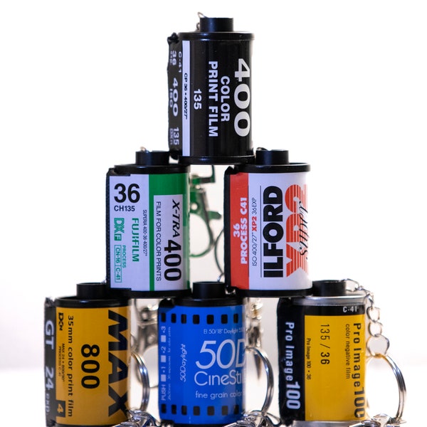35mm Film Cassette Keychain - Variety Packs - Bag charm - Film cassettes - Film cartridge