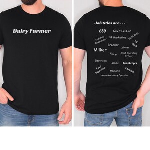 Dairy Farmer Shirt, Farmer tshirt, Farming Shirts, Farm Shirt, Gift for Farmer, Farmer Jobs Shirt, Farmer Family Tee