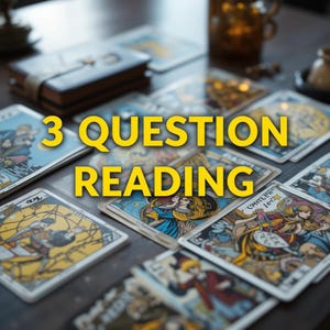 3 Question Tarot Reading - Same day - Love, Career, Yes or No