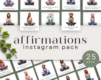 Sjablonen voor positieve bevestiging van Instagram, manifest verhalen op sociale media, inspirerende Canva-sjabloon, geestelijke gezondheid voor vrouwen bewerkbaar