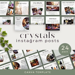 Canva Template Instagram Crystal, Spiritual Social Media, Mindful Media Marketing, Mystical Wellness Posts, Selfcare, Holistic Social Media