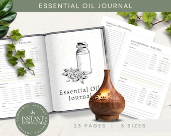 Agenda d'huiles essentielles, TÉLÉCHARGEMENT IMMÉDIAT, recettes d'huiles essentielles, huiles essentielles à imprimer, journal d'aromathérapie, cadeau d'huiles essentielles, diffuseur
