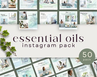 Aromatherapie en essentiële oliën IG Post-sjablonen, Wellness Instagram voor massagetherapeuten, yogadocenten, zelfzorg, holistische sociale media