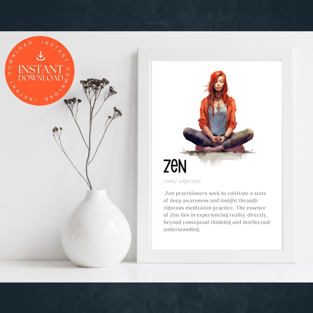 Zen Definition Print, INSTANT DOWNLOAD, Definition Printable, Mindful