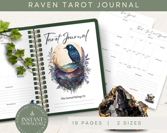 Raven Tarot Journal DOWNLOAD, Tarot Journal PDF, planner bundel Tarot Journal, Tarot Spread bundel, Tarot Reading Journal, Tarot werkmap
