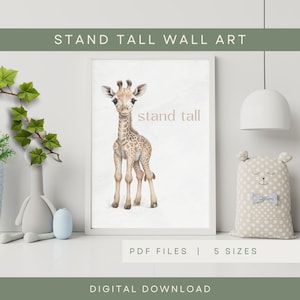 Giraffe Mindful Art Kids, INSTANT DOWNLOAD, Positive Affirmation Wandkunst, Jungle Poster für Kinder, ruhige Ecke, druckbares Kinderzimmer PDF