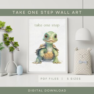 Schildkröte, Mindful Art Kids, INSTANT DOWNLOAD, Positive Affirmation Wandkunst, Jungle Poster für Kinder, ruhige Ecke, druckbares Kinderzimmer PDF