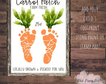 Easter Printable, Spring Printable, Footprint Art, Keepsake Craft for Kids, Perfect for Gifting to Parent & Grandparents, Easy DIY craft