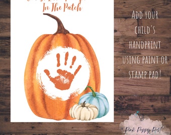 Cutest Pumpkin in the Patch Baby Footprint Printable - Etsy