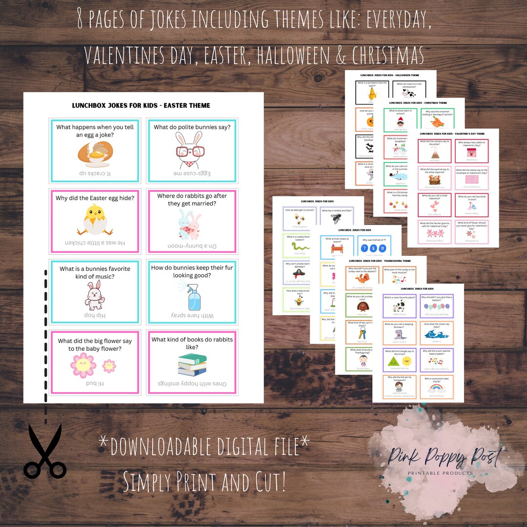 Jokes File Lunchbox Jokes for Kids – Printable Everyday & Seasonal Jokes (digital ...