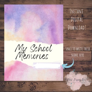 My School Memory Book, Printable School Memory Book, Perfect for First Day or School, School Memory Keepsake Book