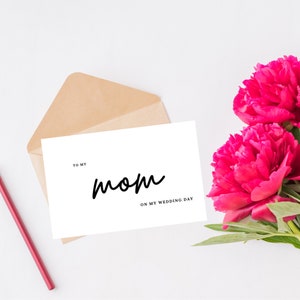 To My Mom On My Wedding Day - To My Dad On My Wedding Day - To My Mum On My Wedding Day - Card From Bride To Family