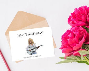 Dolly Parton Birthday Card - Dolly Birthday Card - Greeting Card For Dolly Parton Lover For Birthday - Blank Card