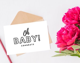 Baby Shower Card - New Baby - Baby Girl - Baby Boy - Expecting Cards