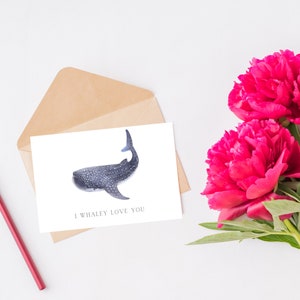 I Whaley Love You Card - Whale Shark Love Card - Carte de vœux pour Whale Lover