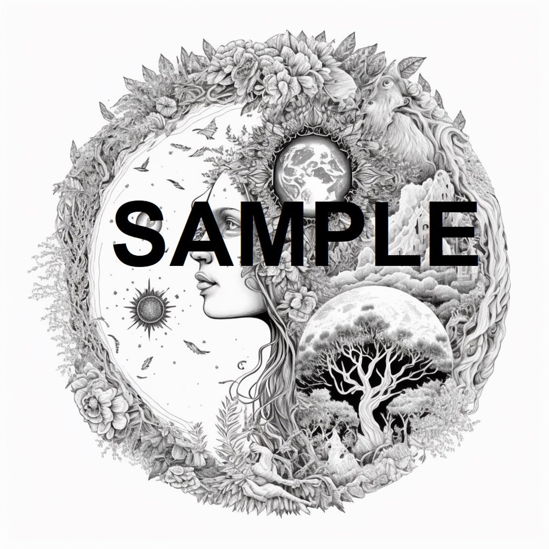 Mother Naturecoloring Pageadult Coloring Pagecoloring Page Etsy