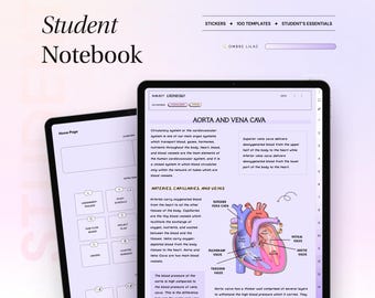 Student Digital Notebook, Goodnotes Notebook, Ipad Notes, Notability Notetaking, Goodnotes Template, Notebook Journal, iPad College Academic