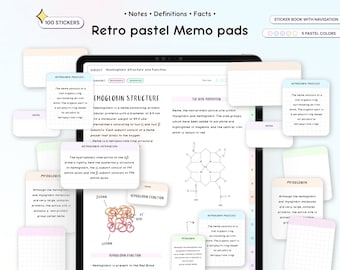 Student Digital Stickers for planner Goodnotes Memo pads Sticker Book Planner widgets and digital memo pads iPad pastel collage stickers