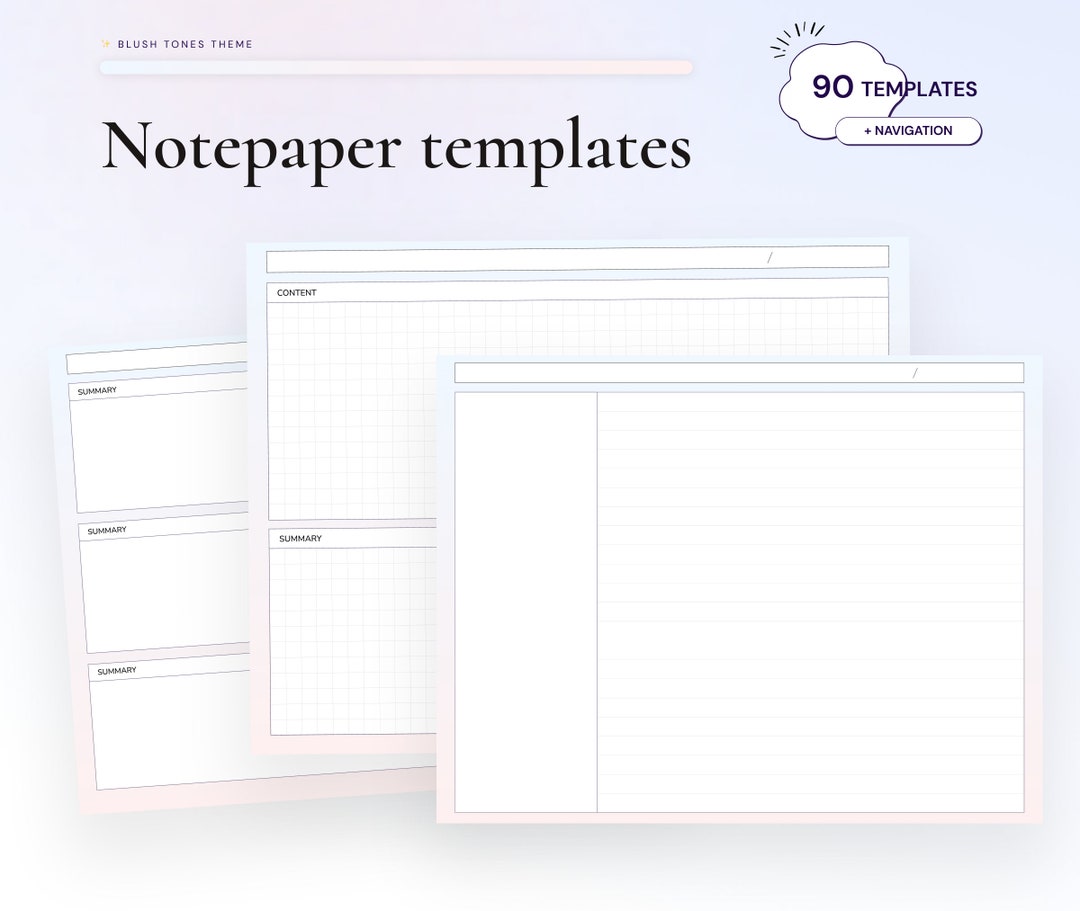 Digital Notepaper Student Notes Templates for Goodnotes Noteshelf ...