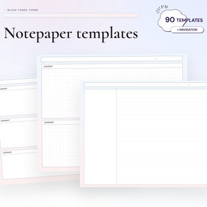 Digital Notepaper Student Notes Templates for GoodNotes Noteshelf Notability Notetaking Apps Templates Digital Study Notebook Cornell Notes