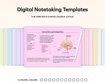 Digital Note Paper Templates, Student Notes for iPad, GoodNotes Notability, Academic Notes Notetaking Templates for school College Templates