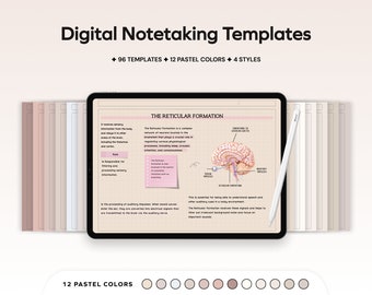 Digital Note Paper Templates, Student Notes for iPad, GoodNotes Notability, Academic Notes Notetaking Templates for school College Templates