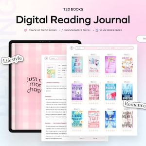 Digitales Lesetagebuch, Leseplan für iPad, Templates für ipad und Goodnotes Buchbesprechung Bücherregal Lesetagebuch, Notability Tracker