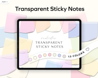 Transparent Digital Stickers for planner Student Sticky Notes for Goodnotes Sticker Book Student Widgets Pastel Aesthetic ipad Stickers