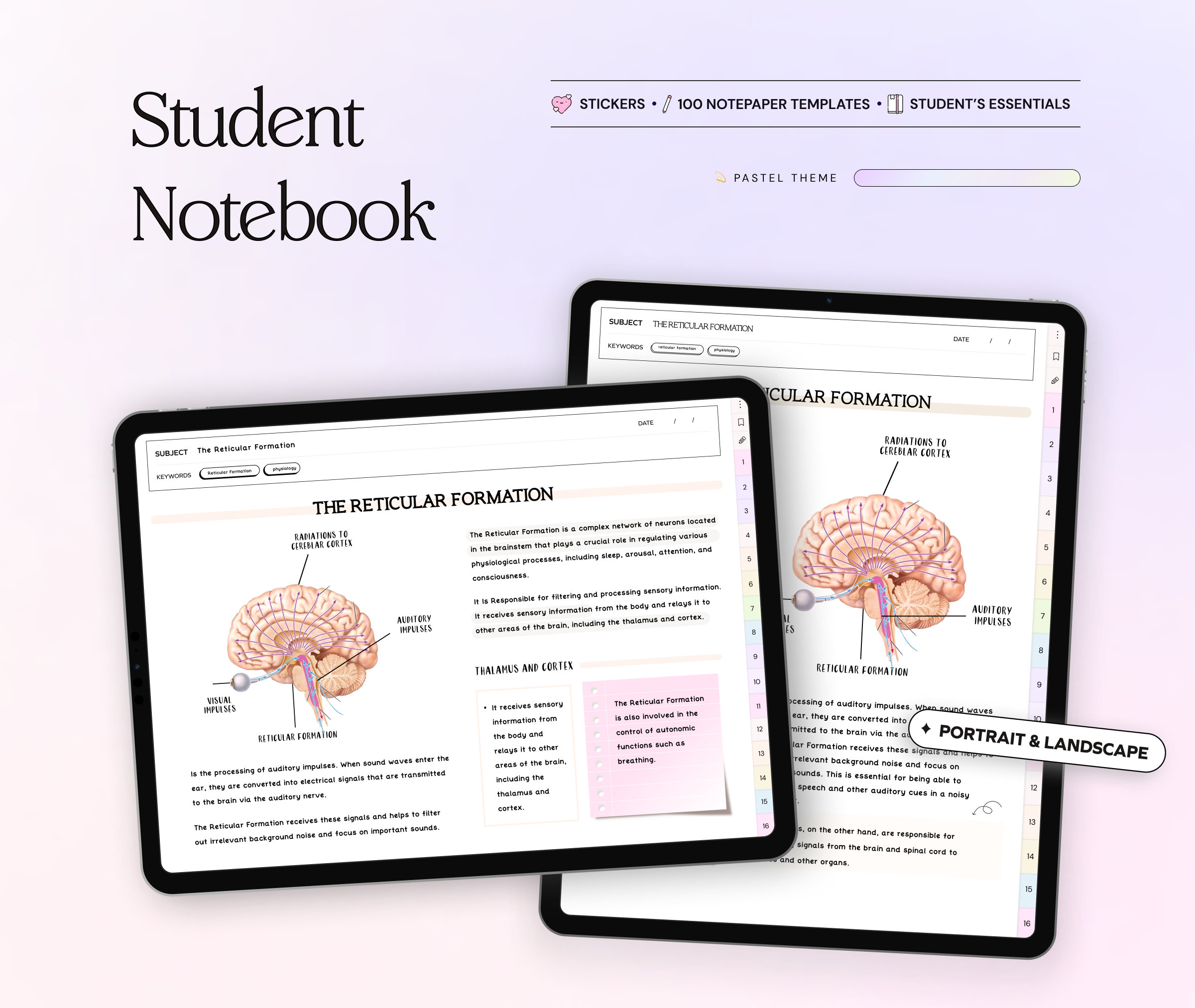 Student Digital Notebook Bundle Hyperlinked Notetaking Templates for ...