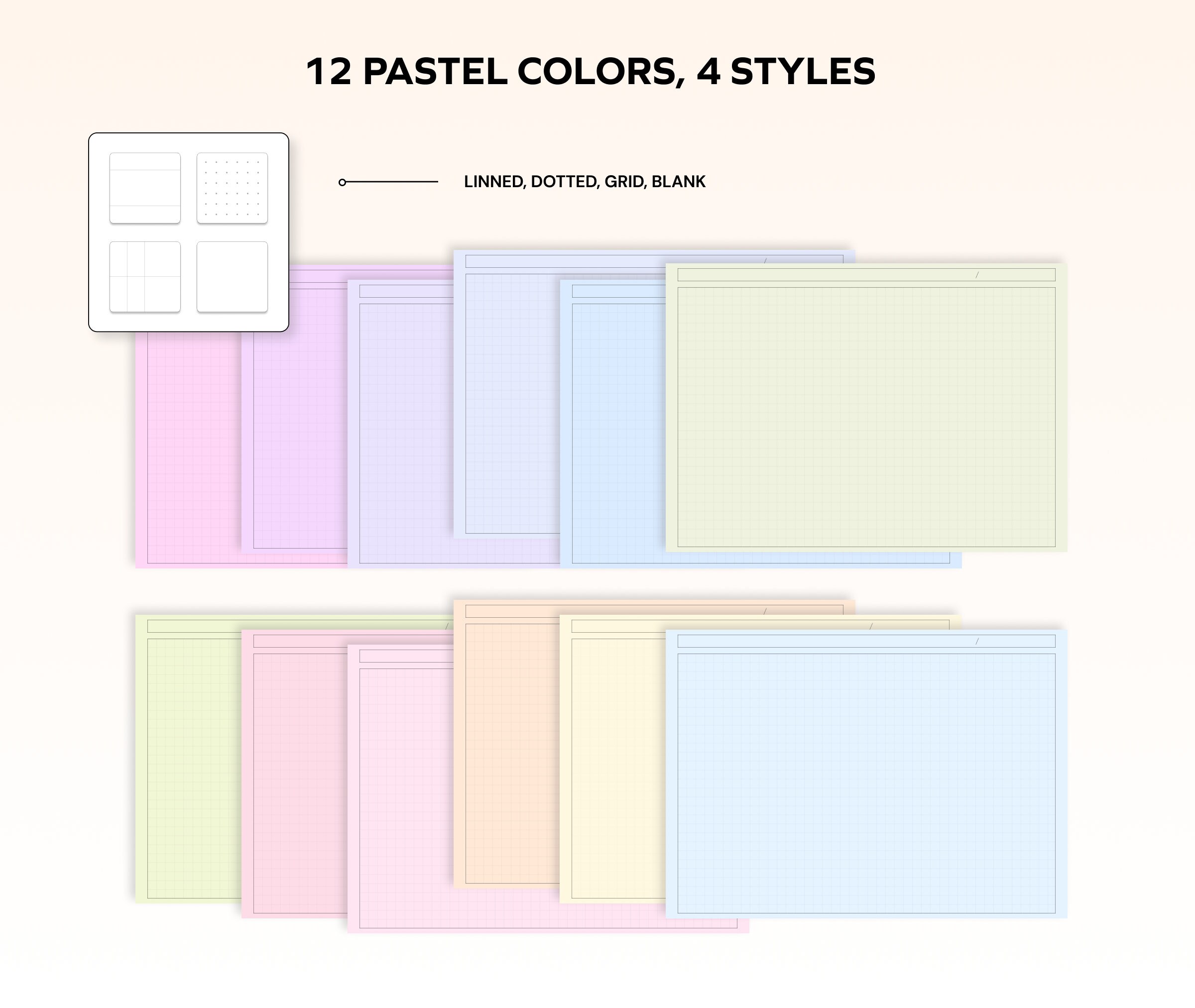 Typex Paper Notes Digital Note Paper Templates, Student Notes for Ipad, Goodnotes ...