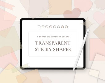 Transparent Digital Stickers for planner Student Sticky Notes for Goodnotes Sticker Book Student Widgets Pastel Aesthetic ipad Stickers
